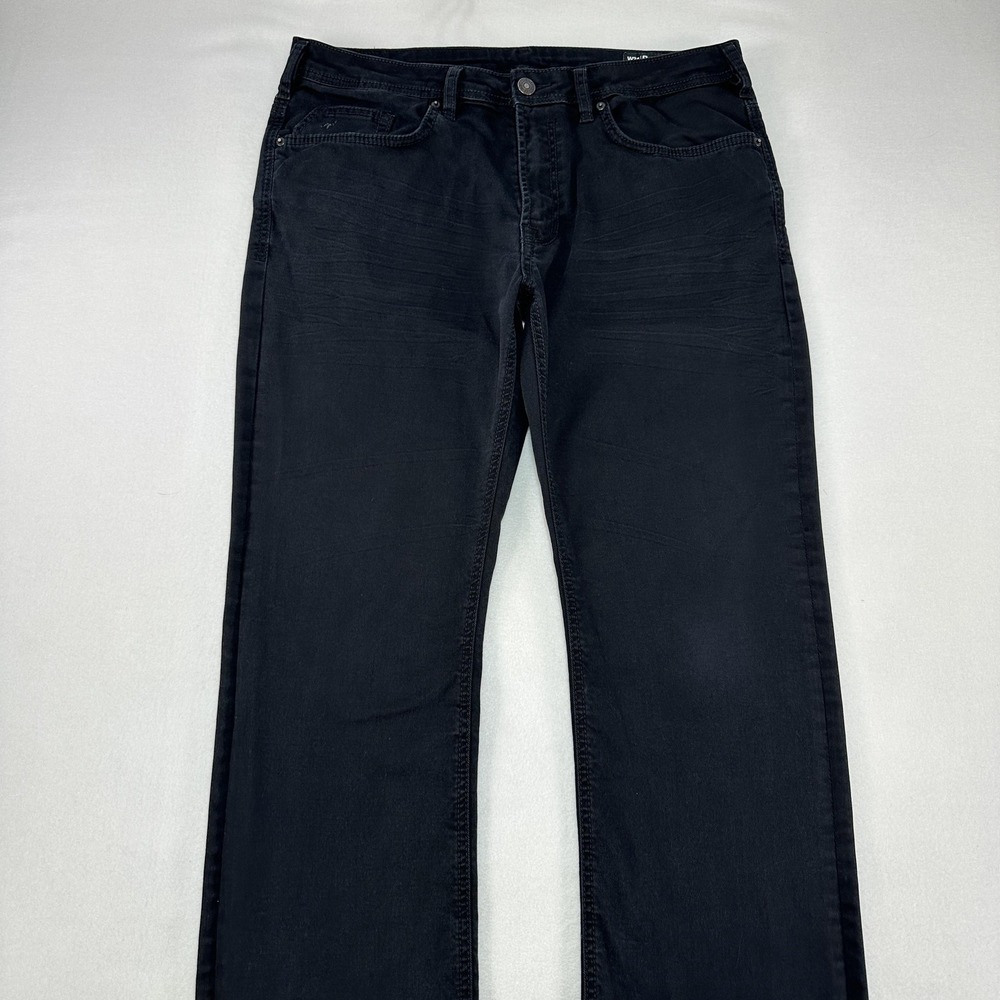 Buffalo David Bitton Brady-x Jeans Mens 34x32 Black Straight Stretch Denim